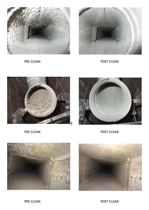 Ventilation System Cleaning December 2015 Before and After